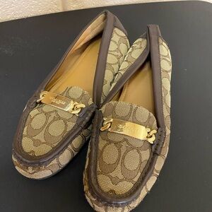 Coach Signature Pattern Brown Loafers